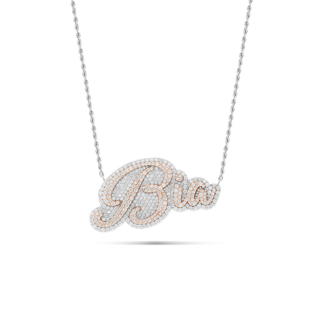 24k gold name online necklace with diamonds