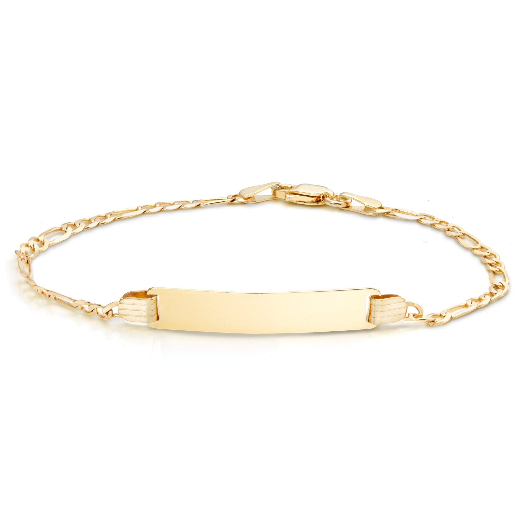 10K Yellow Gold Monogram Plate Bracelet