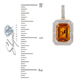 10k Yellow Gold .5ct Diamond Citrine Pendant