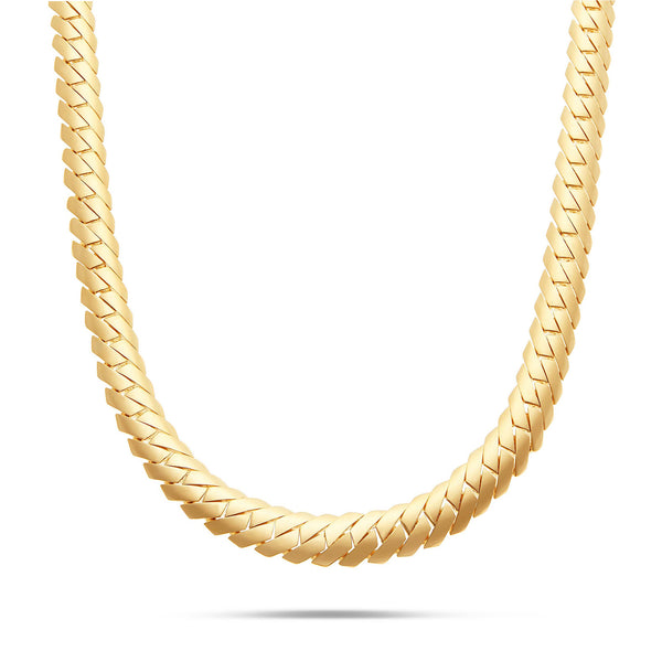 10K Solid Gold Fancy Cut 11.5mm Cuban Chain