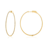 14k Yellow Gold 1.05ct Diamond Hoop Earrings