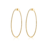 14k Yellow Gold 1.05ct Diamond Hoop Earrings