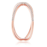 14K Rose Gold .15ct Diamond Criss Cross Ring