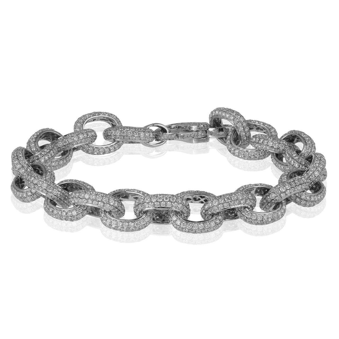 14k White Gold Custom Diamond Link Bracelet – Shyne Jewelers™