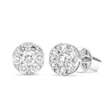 18k White Gold Diamond Stud Earrings .68ct