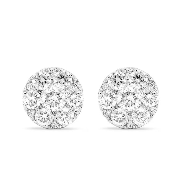 18k White Gold Diamond Stud Earrings .68ct