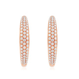 18k Rose Gold .88ct Diamond Hoop Earrings