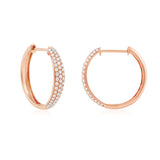 18k Rose Gold .88ct Diamond Hoop Earrings