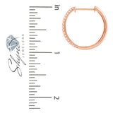 18k Rose Gold .88ct Diamond Hoop Earrings