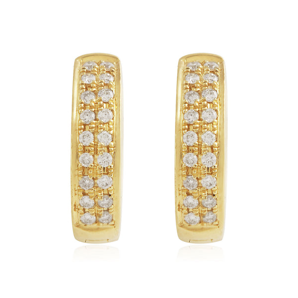 18k Yellow Gold .15ct Diamond Hoop Earrings