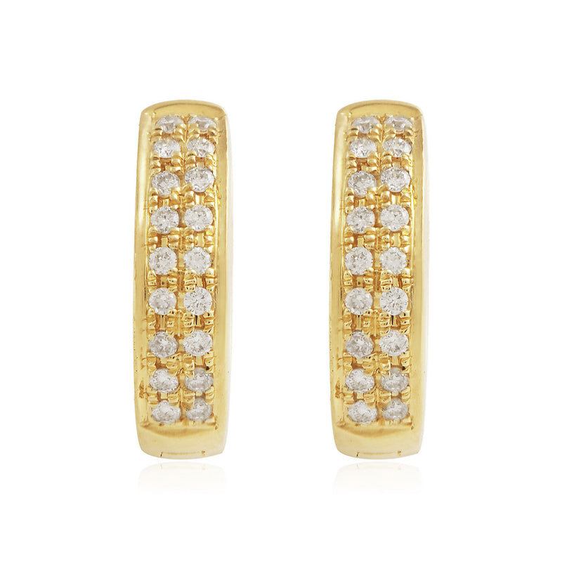 18k Yellow Gold .15ct Diamond Hoop Earrings