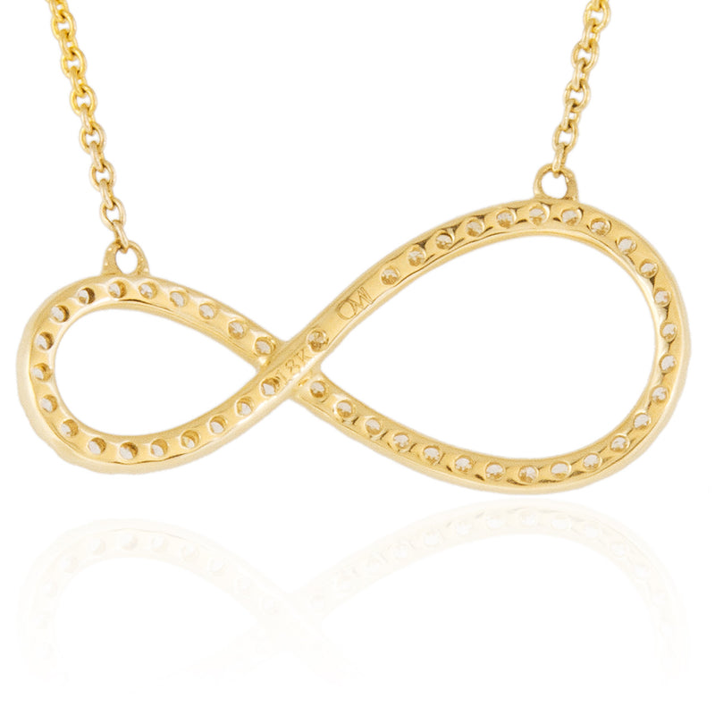 18kt Yellow Gold 0.30ct Diamond Infinity Necklace