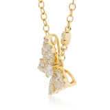 18k Yellow Gold 1.14ct Diamond Butterfly Necklace