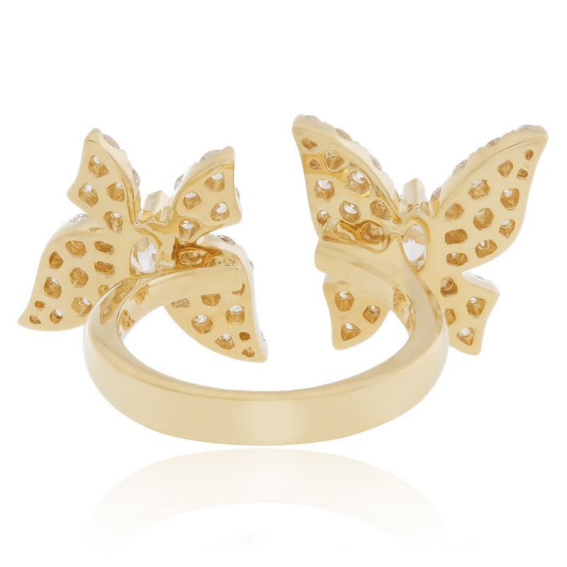 18k Yellow Gold 2.18ct Diamond Butterfly Ring