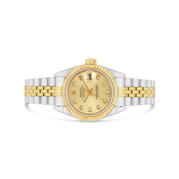 Rolex Lady Datejust 68273 31mm champagne diamond dial with two-tone Jubilee bracelet