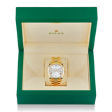 Rolex Day-Date 40 Yellow Gold Silver Roman Dial & Fluted Bezel President Bracelet