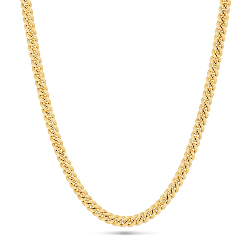 10K 9 mm Solid Gold Miami Cuban Chain with Diamond Lock