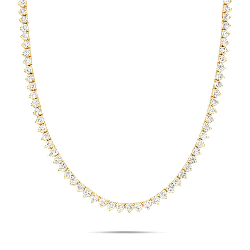 10K Gold 21.2ctw 3-Prong 3mm Diamond Tennis Chain