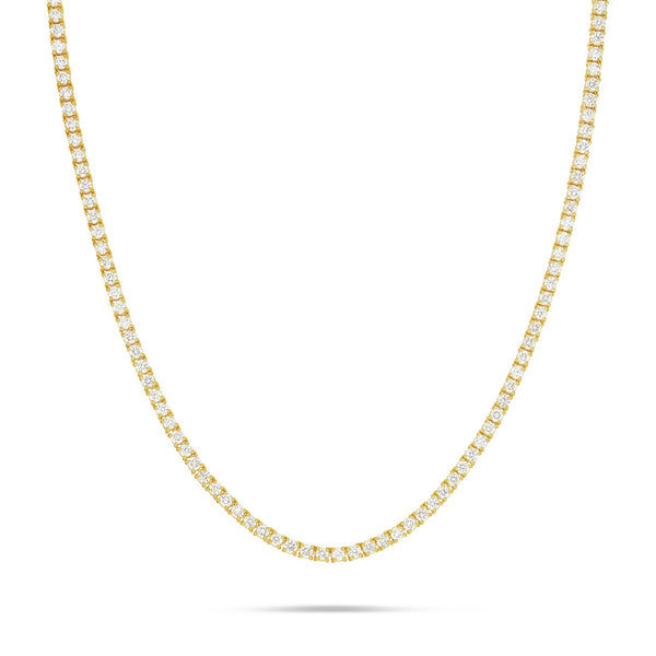 14K Gold 18.4ctw 4-Prong 2.2mm Diamond Tennis Chain