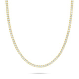 14K Gold 13.34ctw 4-Prong 3mm Diamond Tennis Chain