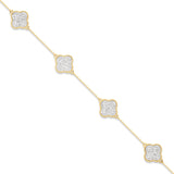 14k Yellow Gold Clover Diamond Ring and Bracelet Matching Set - ON SALE