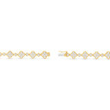 14K Gold Fancy Link Diamond Clover and Round Bracelet