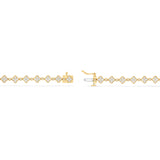 14K Yellow gold Clover Link Diamond Bracelet