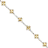 10k Gold Diamond Full Clover Tennis Bracelet with Gold Accents