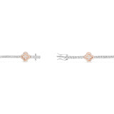 10k Rose Gold Baguette and Round Diamond Clover Tennis Bracelet