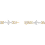 Two-Tone Yellow & White Gold Diamond Infinity and Cross Bracelet