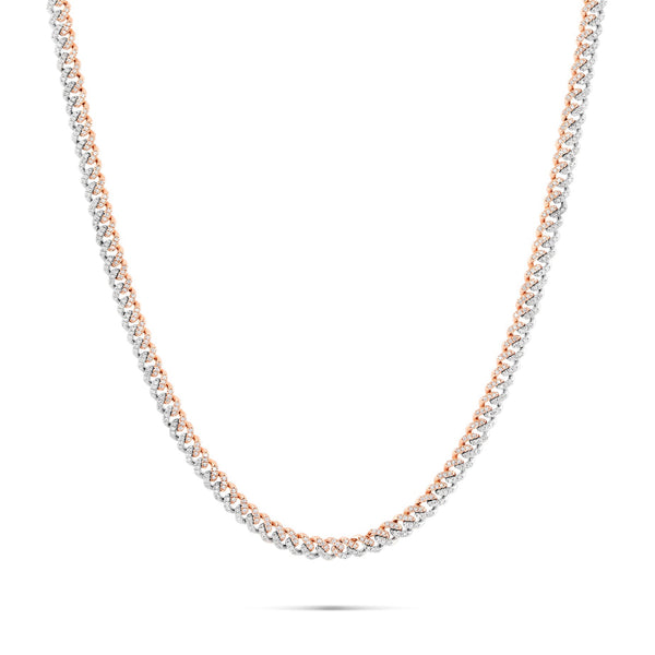 10K Two-Tone Gold Diamond Cuban Chain