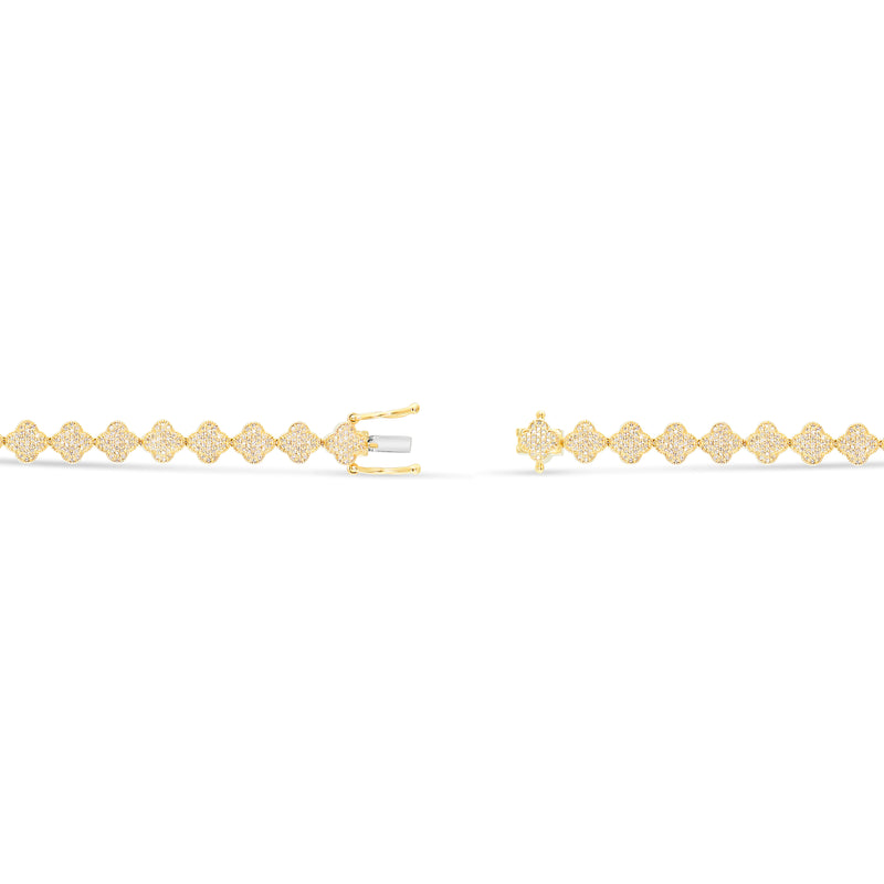 10K Gold Diamond Clover Link Chain