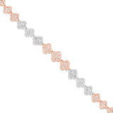 Two-Tone Rose & White Gold Baguette Diamond Full Clover Chain