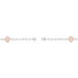 14 k Two-Tone Infinity Link Baguette Diamond Clover Chain, 6.8 carats