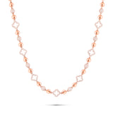 10K Rose Gold Diamond Bead & Clover Link Chain