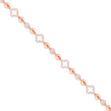 10K Rose Gold Diamond Bead & Clover Link Chain