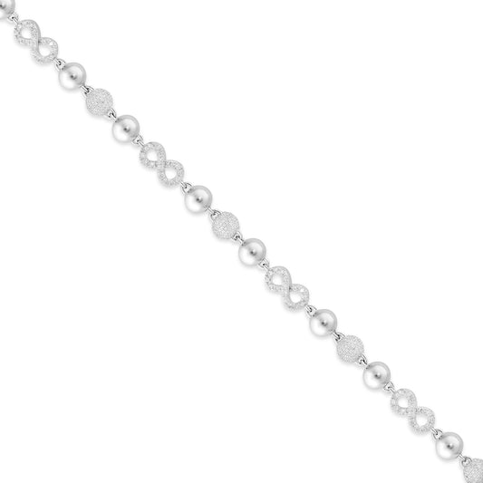 10K White Gold Diamond Bead & Infinity Link Chain