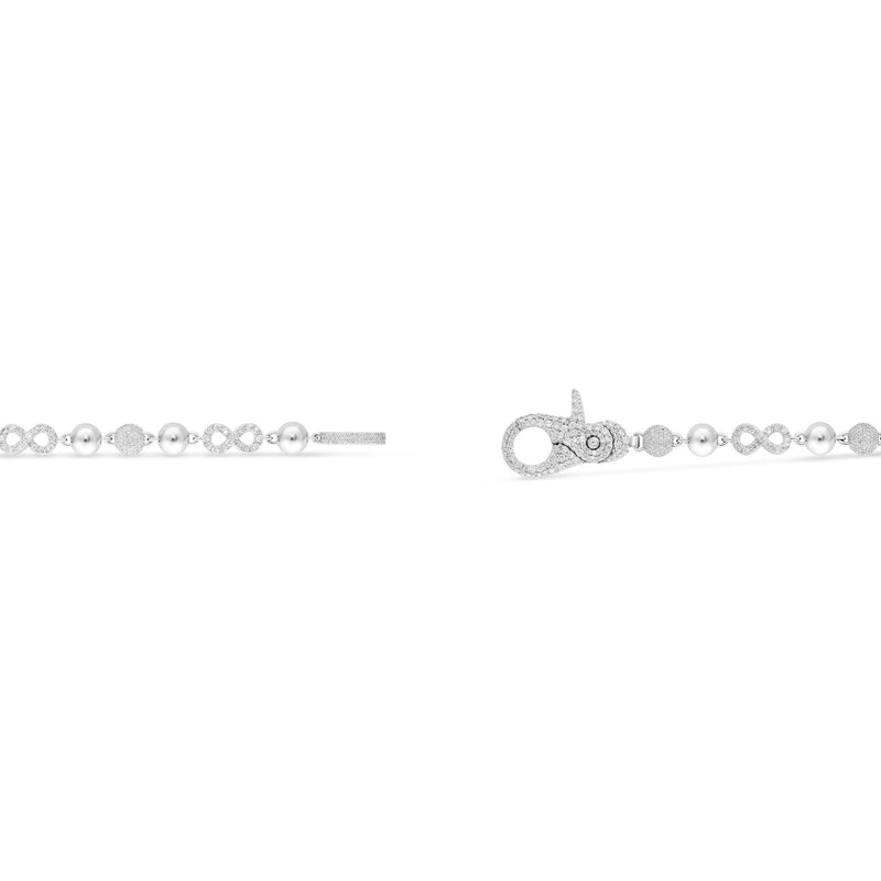 10K White Gold Diamond Bead & Infinity Link Chain