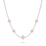 10K Two-Tone Gold Diamond Clover on Tennis Chain