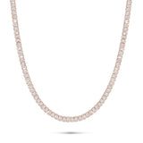 10K Rose Gold Baguette and Round Diamond Fancy Link Chain