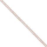 10K Rose Gold Baguette and Round Diamond Fancy Link Chain