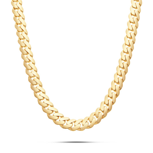 14K Yellow Gold Hollow 12.5mm Cuban Chain