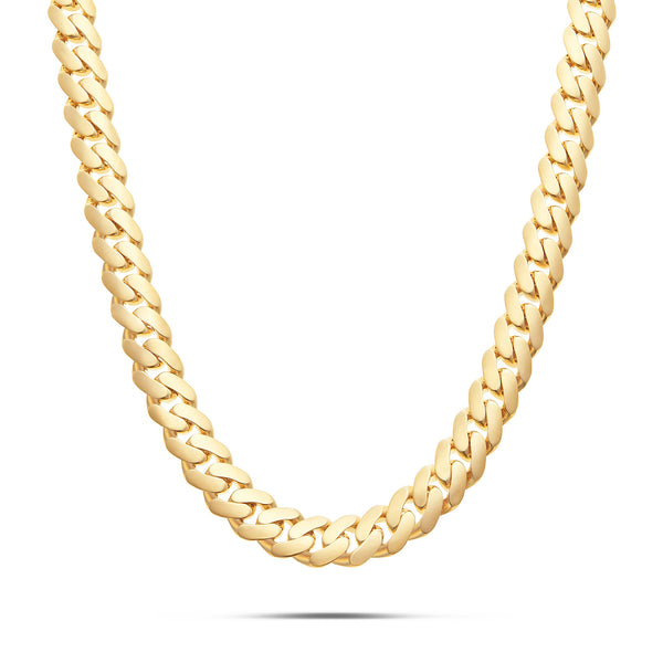 14K Yellow Gold Hollow 12.5mm Cuban Chain