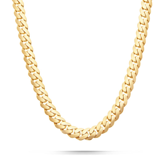 14K Yellow Gold Hollow 11mm Cuban Chain