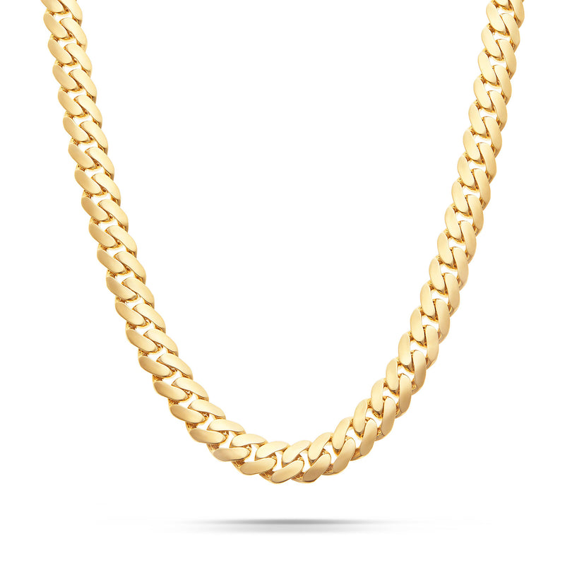 14K Yellow Gold Hollow 11mm Cuban Chain