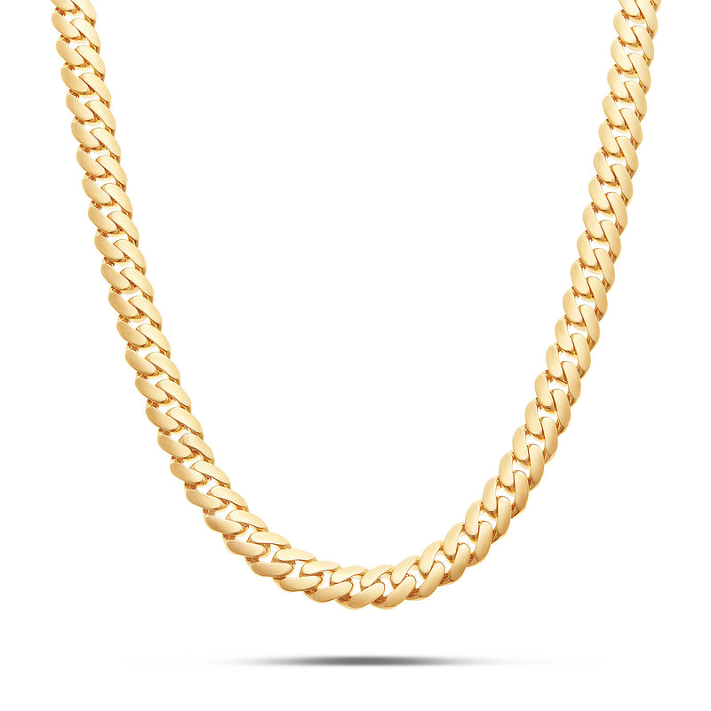 14K Yellow Gold Hollow 8.5mm Cuban Chain