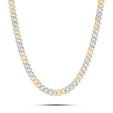 10K Gold Two Tone 3.9ctw Diamond Cuban Chain