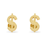 14k Gold Dollar Sign Studs