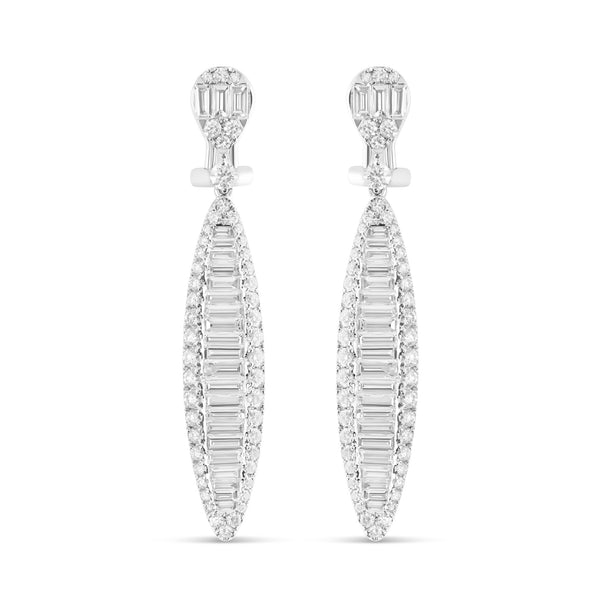 18K White Gold Diamond Drop Earrings