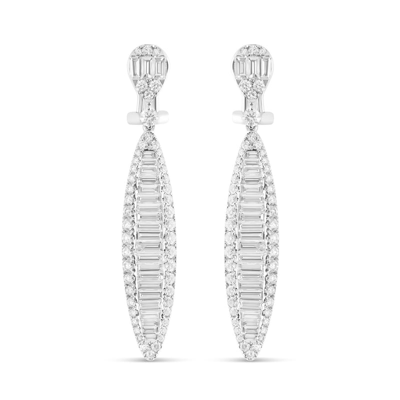 18K White Gold Diamond Drop Earrings